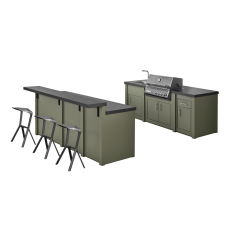 Grandpro EXCLUSIVE Crossray | Venkovní kuchyně OLIVE GREEN s lednicí a barem | limitovaná edice