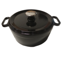 Litinový hrnec 4 l černý průměr 24 cm